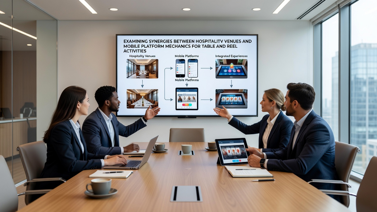 Mobile app interface displaying reel activities synced with hospitality venue floor management