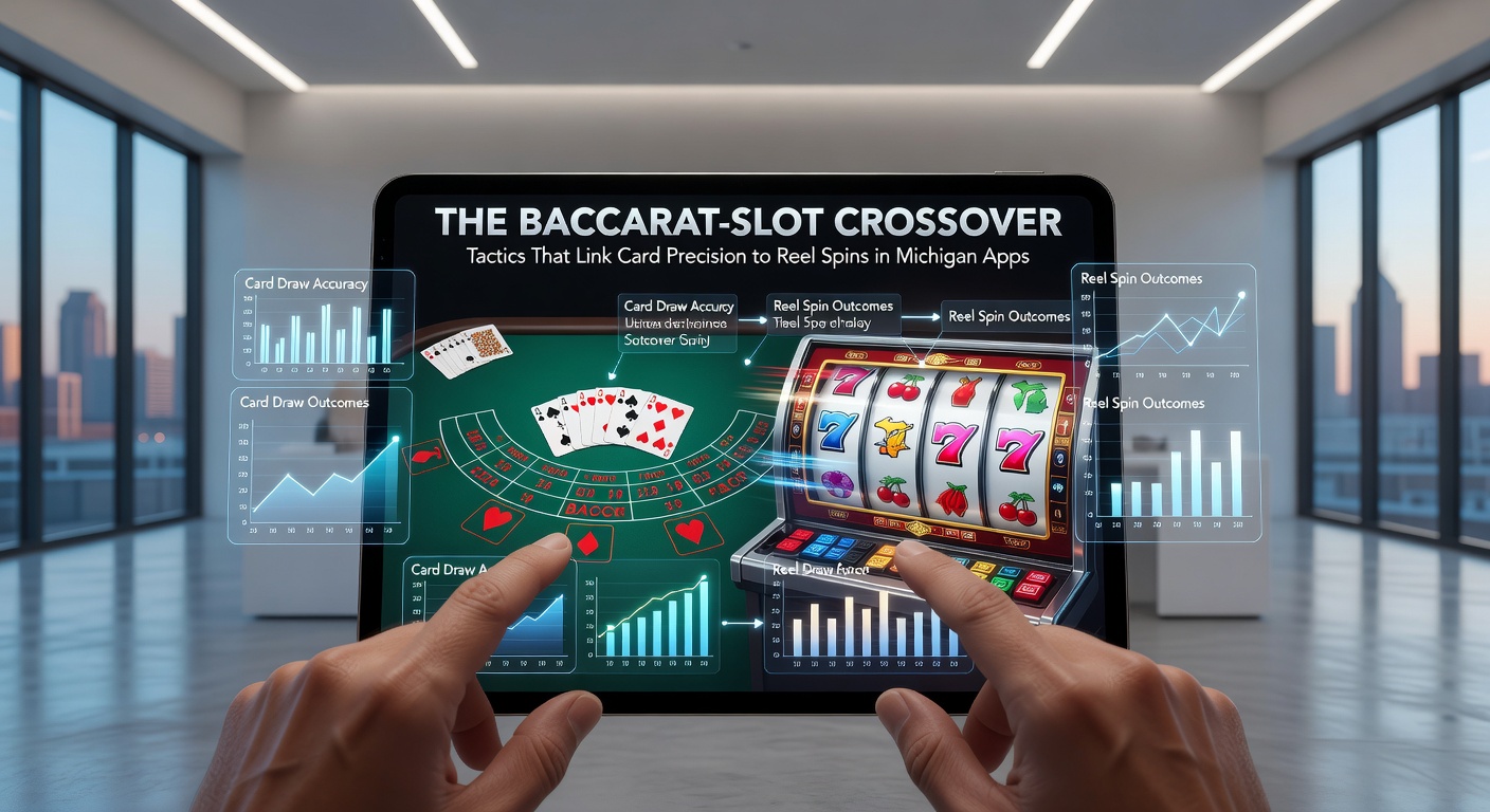 Close-up of a mobile app dashboard in Michigan displaying baccarat bet options next to spinning slot reels, illustrating tactical overlaps